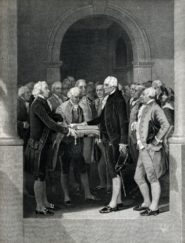 First Inauguration Of George Washington Stock Illustration ...