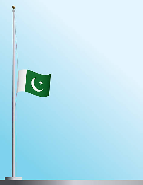 Flag of Pakistan at Half-Staff  flag half mast stock illustrations