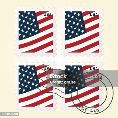 istock US Flag Stamps 165056988