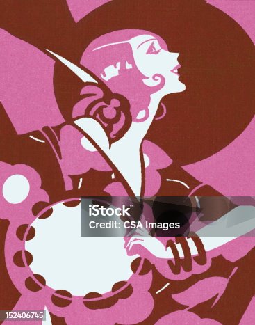 istock Flapper Woman and Tambourine 152406745