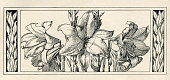 istock Floral ornament with lily decorative art nouveau 1896 1359987098