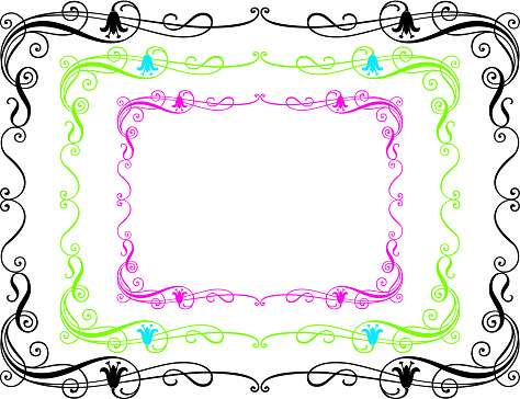 frame with a bellflowers