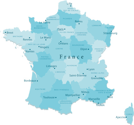 France Vector Map Regions Isolated