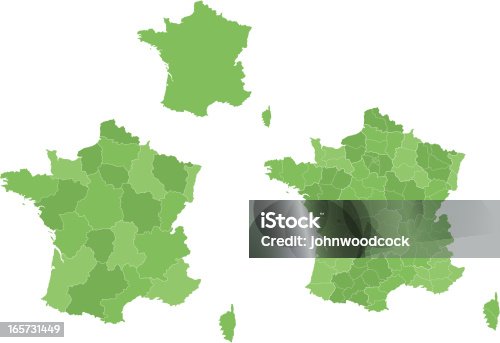 istock French map with regions. 165731449