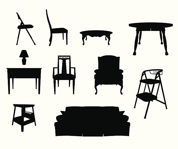 Furniture Silhouettes vector art illustration