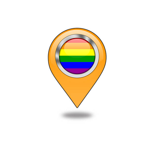 gejów flaga wskaźnika nawigacji. - progress pride flag stock illustrations