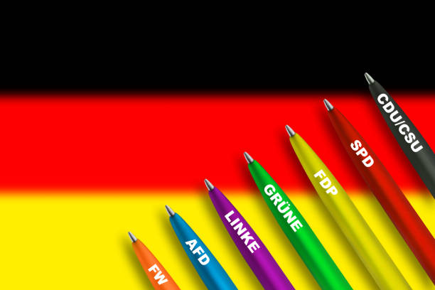 7  German political parties and flag 7  German political parties and flag alternative for germany stock illustrations