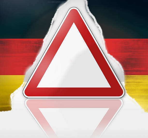 bildbanksillustrationer, clip art samt tecknat material och ikoner med german warning road sign comcept - f��rg