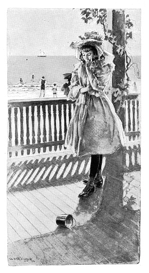 Girl Walking On Boardwalk