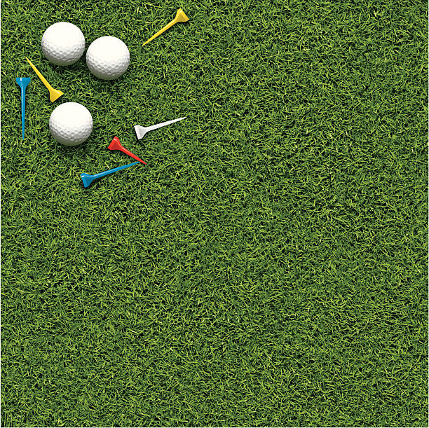 Golf background Looking down on a golf green with golf balls and tees green golf course stock illustrations