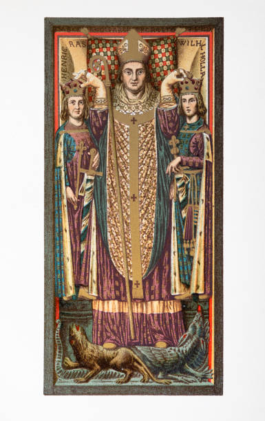 nagrobek arcybiskupa de mainz siegfrieda von eppsteina z królem henrym raspe - sainz stock illustrations
