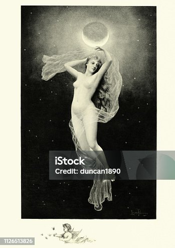 istock Greek mythology, Phoebe, Titan associated with the moon 1126513826