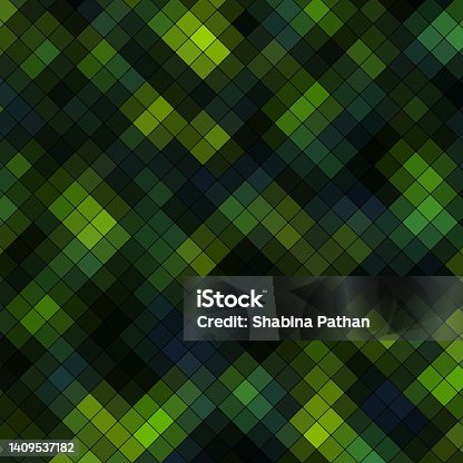 istock green background with squares Diagonal gradient Abstract background with geometric pattern 1409537182