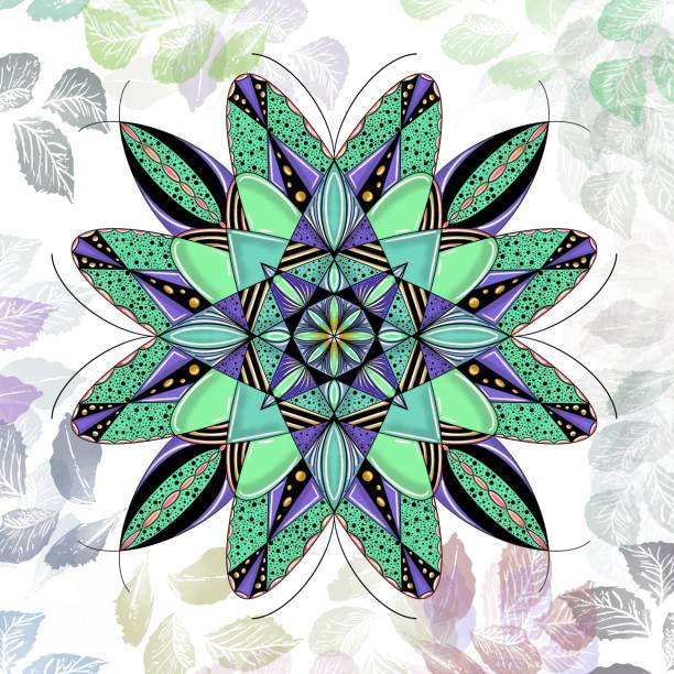 Green flower mandala illustration vector art illustration