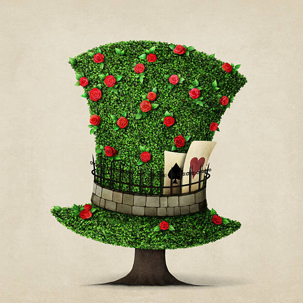 ilustrações de stock, clip art, desenhos animados e ícones de chapéu verde - alice in wonderland