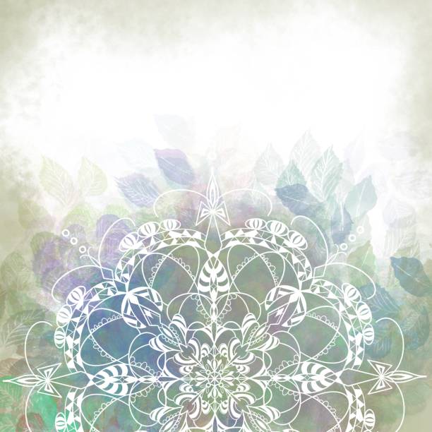 Green mandala illustration white background vector art illustration