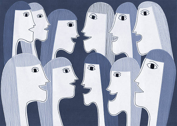ilustrações, clipart, desenhos animados e ícones de grupo de mulheres conversando - colagem mulheres conversa
