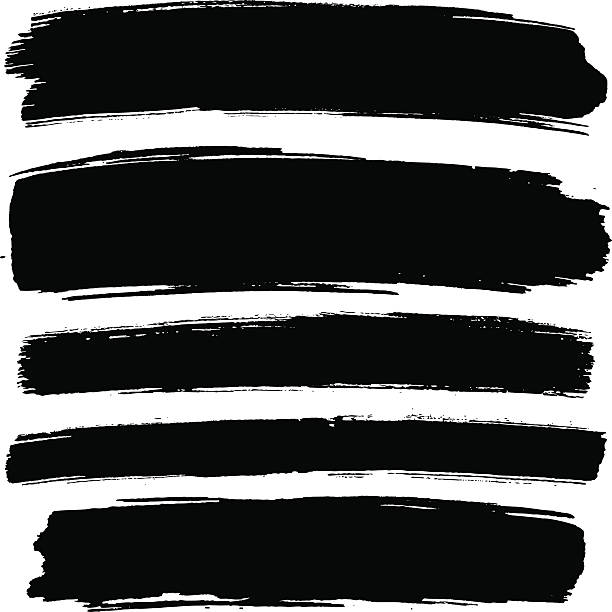 Grunge paint strokes Black paint strokes on a white background. color swatch stock illustrations