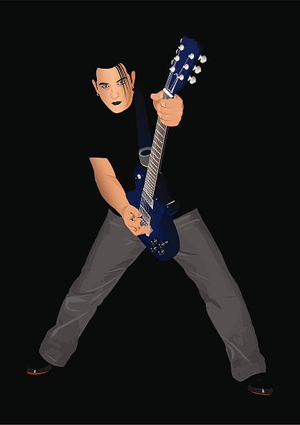 Guitar player vector art illustration