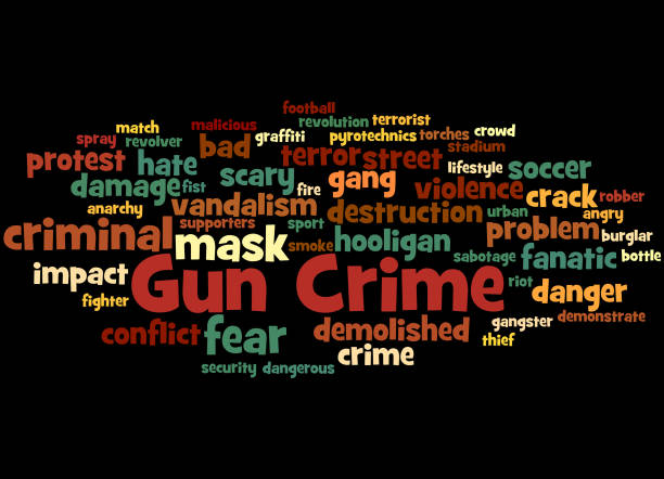 詞雲概念 2 槍犯罪 - gun violence 幅插畫檔、美工圖案、卡通及圖標
