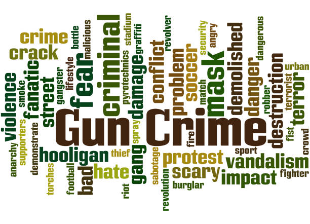 詞雲概念 5 槍犯罪 - gun violence 幅插畫檔、美工圖案、卡通及圖標