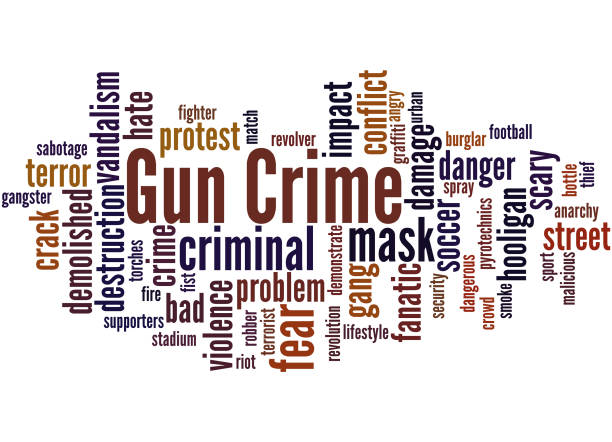 gun crime, koncepcja chmury słów 6 - gun violence stock illustrations
