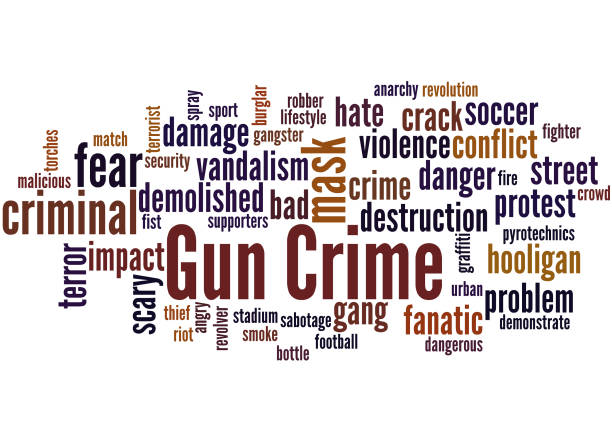 詞雲概念 7 槍犯罪 - gun violence 幅插畫檔、美工圖案、卡通及圖標
