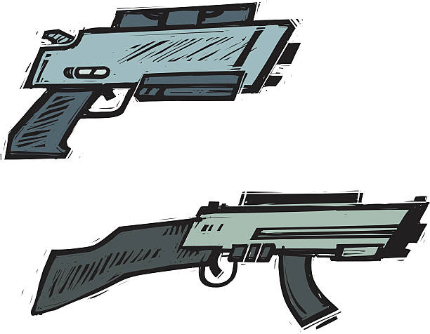 guns Illustration of two guns. nra stock illustrations
