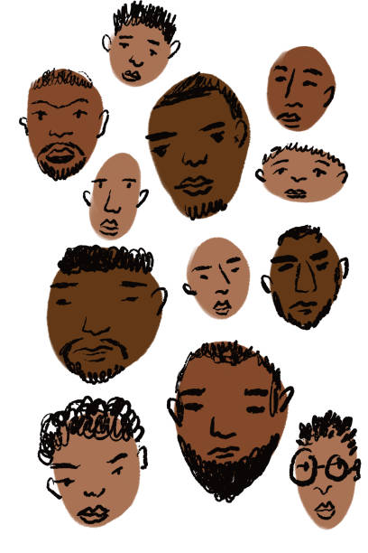 Hand drawn faces Hand drawn faces kathrynsk stock illustrations