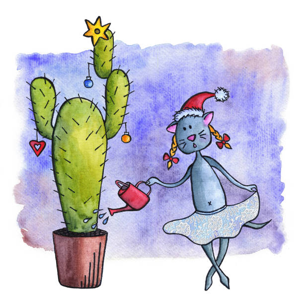 Best Cactus Christmas Tree Illustrations, Royalty-Free Vector Graphics & Clip Art - iStock