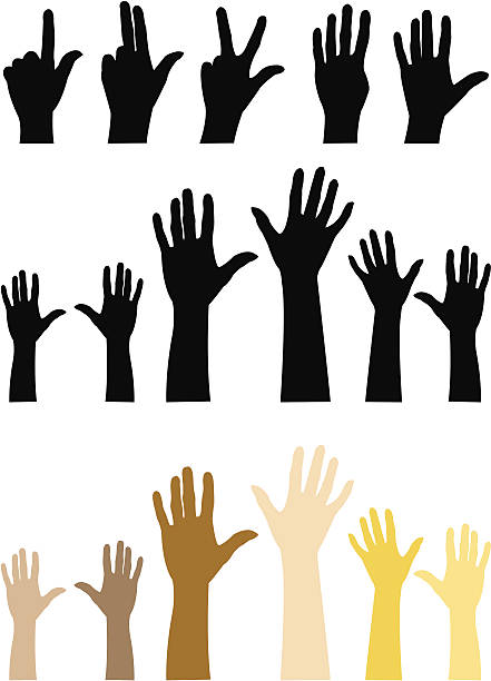 hands vector file of hands hand silhouettes stock illustrations