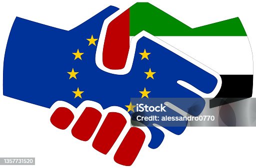 istock EU - UAE : Handshake, symbol of agreement or friendship 1357731520
