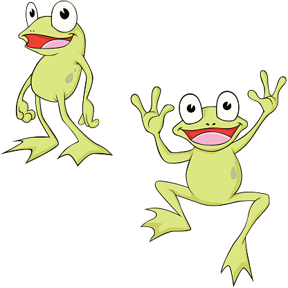 Happy Cartoon Frogs