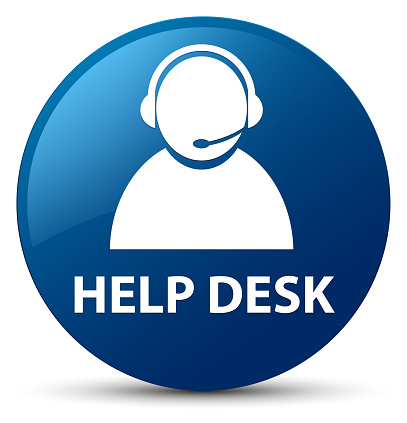 Helpdesk Runde Taste Blau Stock Vektor Art Und Mehr Bilder Von