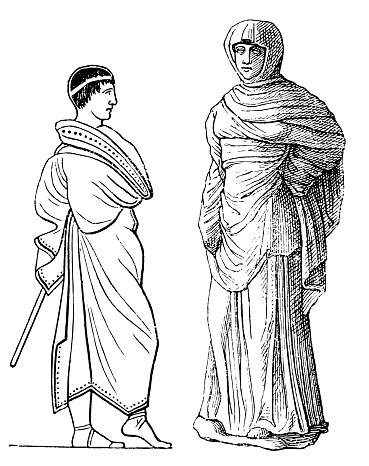 Himation Was An Outer Garment Worn By The Ancient Greeks Over The Left ...