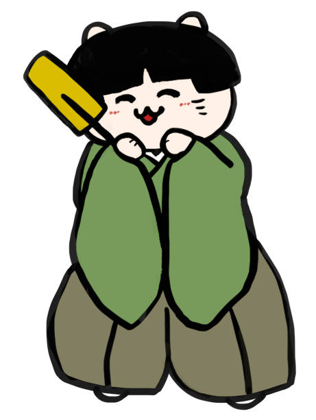 stockillustraties, clipart, cartoons en iconen met hina matsuri hina doll funny cat's five people bayashi is een zingend lied - manga boy action