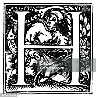istock Historiated Initial Letter H 1299670590
