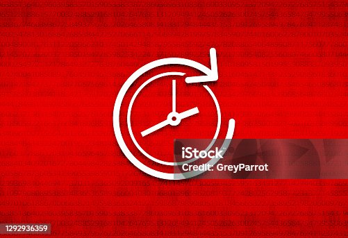 istock History icon abstract digital screen red background illustration 1292936359