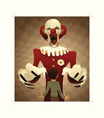 "Horror Clown illustration. eps 8, ai 10, and high resolution jpg."