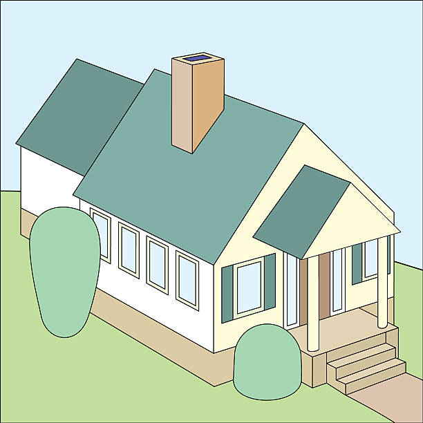 House with porch.eps vector art illustration