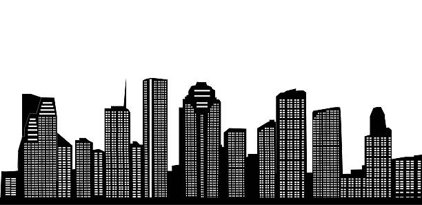 Background Of Houston Skyline Outline Illustrations, Royalty-Free