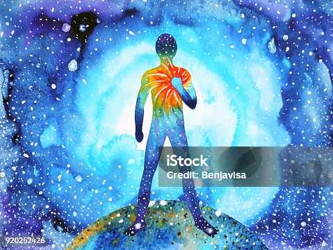istock human and spirit powerful energy connect to the universe power abstract art watercolor painting illustration design hand drawn 920252426