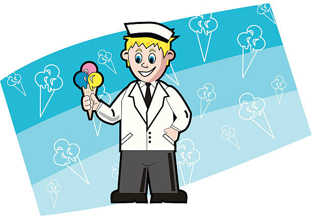 ilustrações de stock, clip art, desenhos animados e ícones de máquina de gelado homem - blonde man trying food