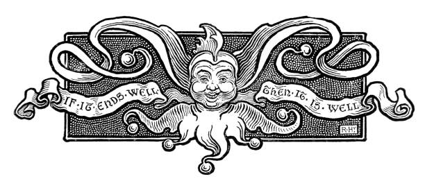If It Ends Well, Then It Is Well - "all's well that ends well" saying If It Ends Well, Then It Is Well - All's well that ends well saying from the historic pre-1900 book "The English Illustrated Magazine 1891-1892". Imprint and cover as release. thomas wells stock illustrations