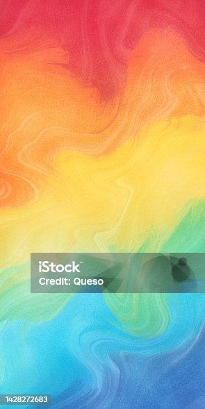 istock Illustration of a bright and vivid rainbow marble pattern background with rough texture. Verical colorful lame particles banner 1428272683