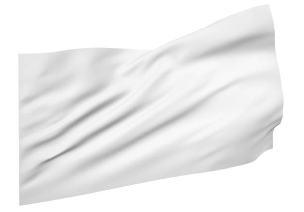 白い旗の 3 d イラストレーション - 白旗点のイラスト素材／クリップアート素材／マンガ素材／アイコン素材