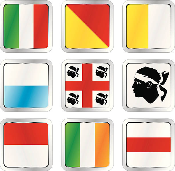 illustrazioni stock, clip art, cartoni animati e icone di tendenza di bandiere europee isolate - sarri