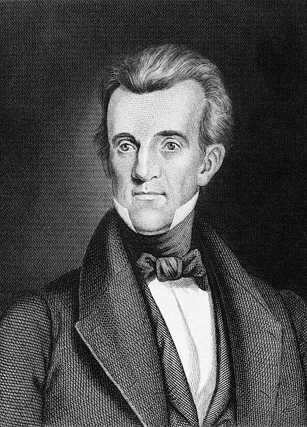 James Knox Polk James Knox Polk (1795-1849) on engraving from 1859.  11th President of the United States during 1845–1849. Engraved by unknown artist and published in Meyers Konversations-Lexikon, Germany,1859. james knox polk stock illustrations