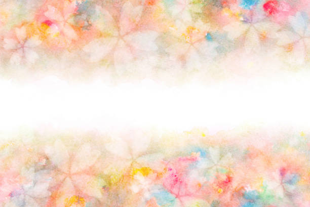 bildbanksillustrationer, clip art samt tecknat material och ikoner med japansk körsbärs blomma abstrakt på färgglada akvarell färg bakgrund - pink nature soft