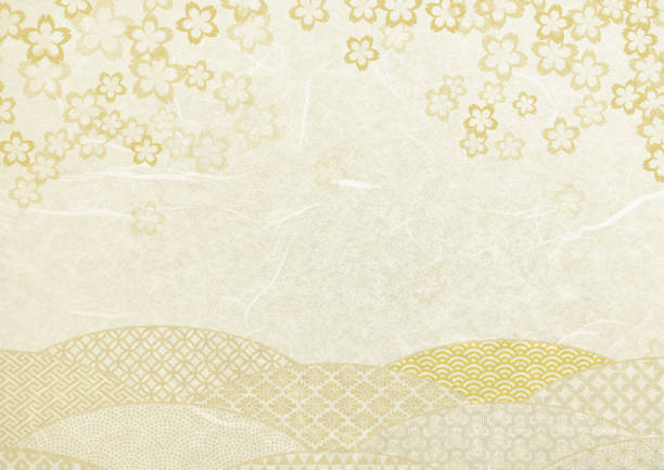 日本の白い紙のテクスチャの背景-桜 - 和紙点のイラスト素材／クリップアート素材／マンガ素材／アイコン素材